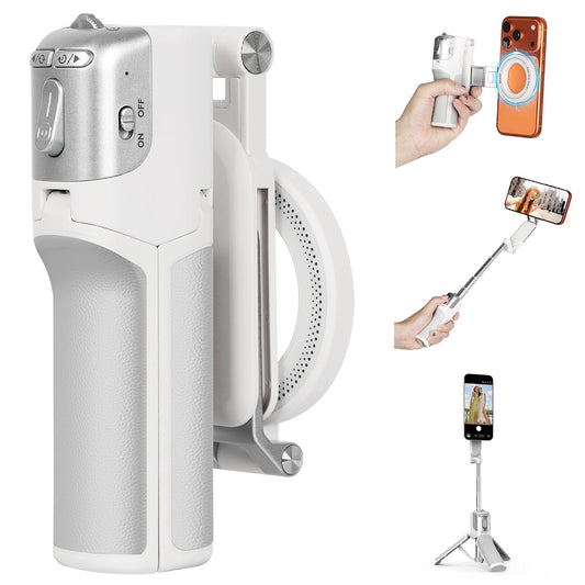 Kehuitry Magnetic Mini Selfie Stick Tripod for iPhone & Android, [MAX 19"] [Pocket 4.5"] Zoomable Phone Tripod with Detachable Wireless Remote...